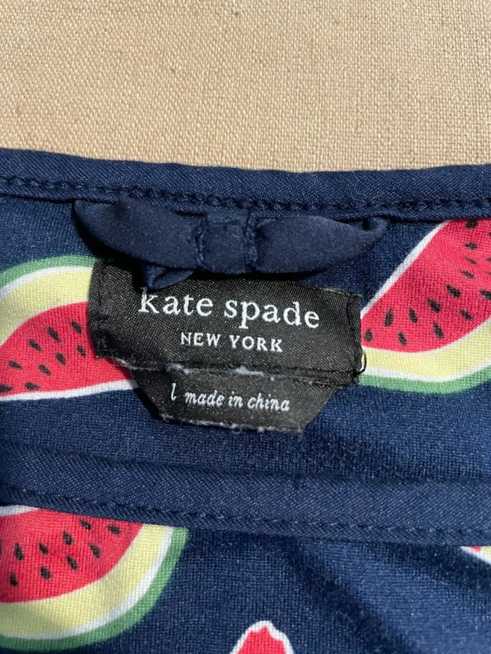 Kate Spade Watermelon Two Piece Pajama Set Size Large Jersey Knit Cozy Travel